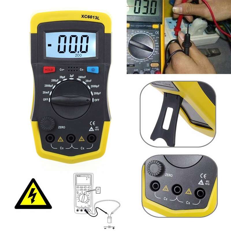 Capacitor Capacitance Meter Tester 6013 XC6013L(Yellow)
