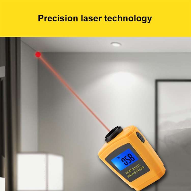 Mini Ultrasonic Distance Measurer with Laser Pointer(Orange)