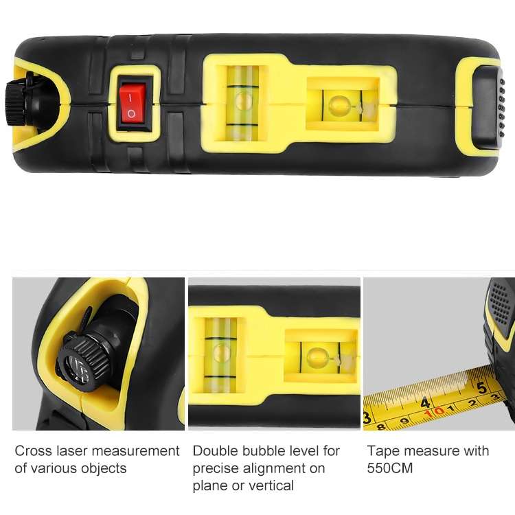 Laser Level with Tape Measure Pro (550cm), LV-05(Yellow)