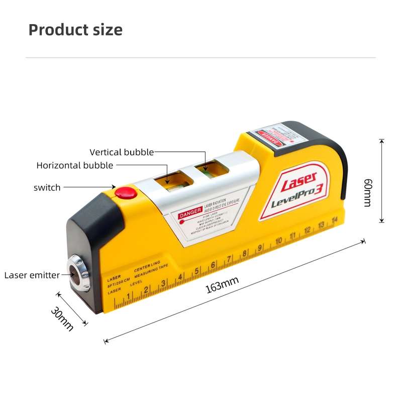 Laser Level with Tape Measure Pro 3 (250cm)