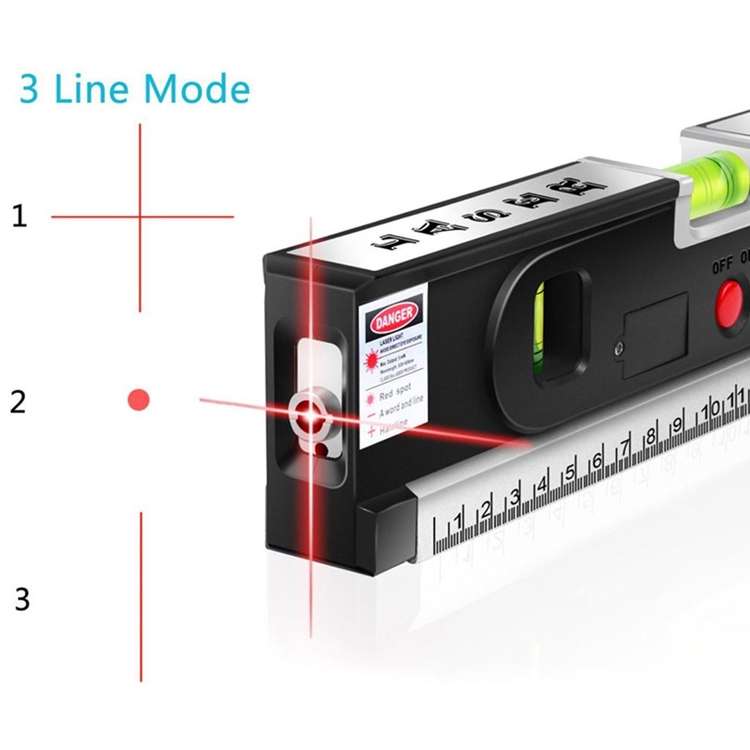 Laser Level with Tape Measure Pro 4 (100cm) / Level Bubbles with LED Light, LV-04(Black)