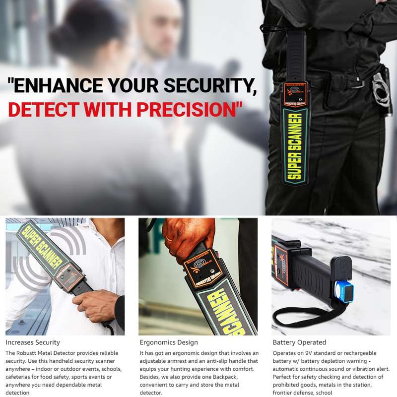 TS90 Hand-held Security Metal Detector, Detection Distance: 60mm