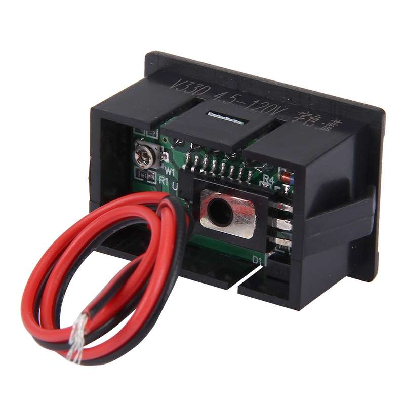 V33D 2 Wires Red Light Display Mini Digital Voltage Meter, Measure Voltage: DC 4.5-120V