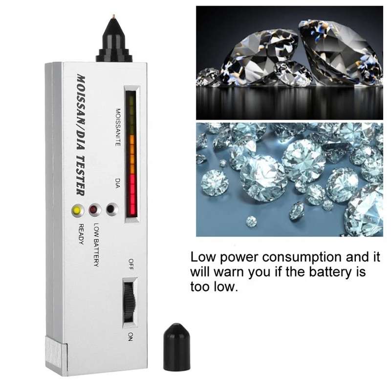 Portable Moissanite / Diamond Tester, DC 9V Battery(Silver)