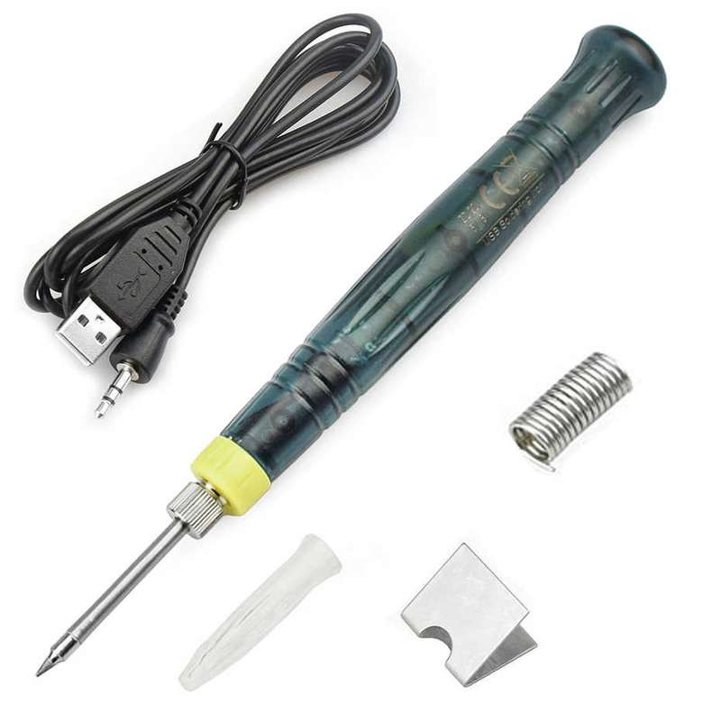 Portable USB Powered Soldering Iron Pen 5V 8W Long Life Tip + Touch Switch Protective Cap Auto Shut