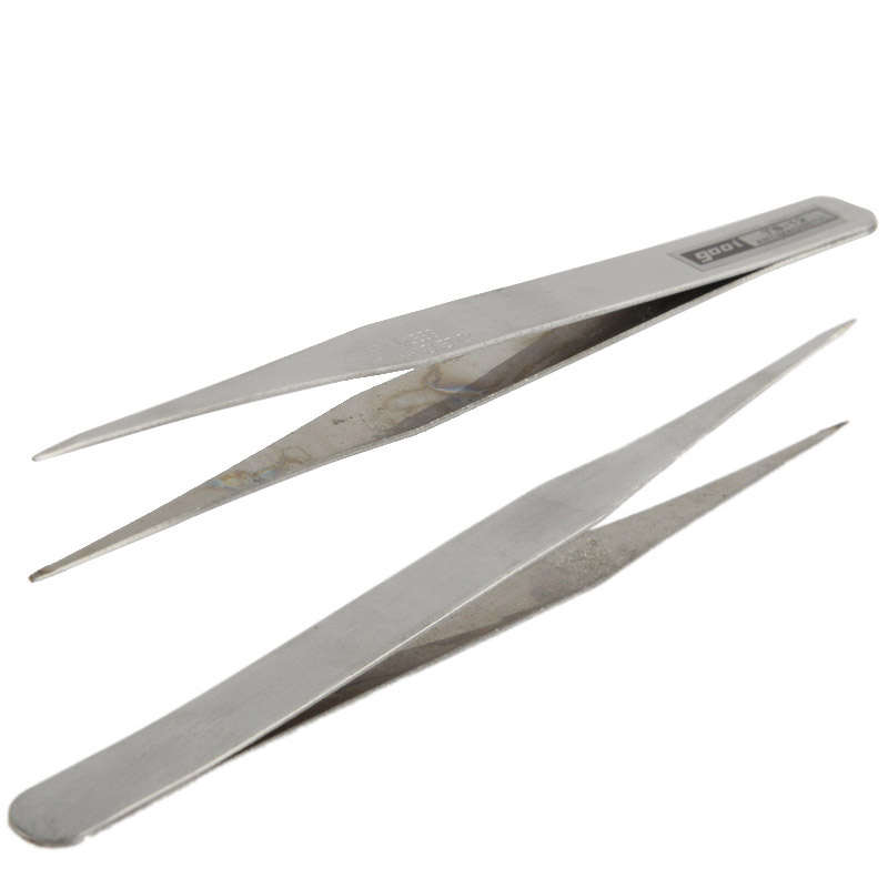 6 PCS Stainless Steel TS-10/ 11/ 12/ 13/ 14/ 15 Straight and Angled Tweezerses(Grey)