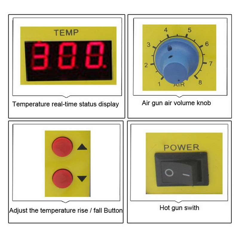 BEST BST-858D AC 220V 50Hz 650W LED Displayer Adjustable Temperature Unleaded Hot Air Gun with Helic