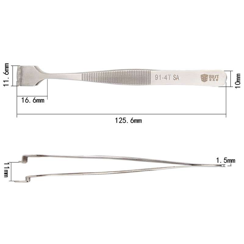 BEST BST-91-4T SA Professional Stainless Steel Wafer Tweezers for Silicon Wafer