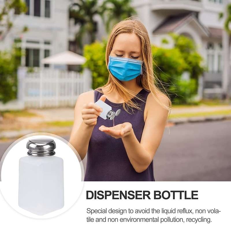 100ml Push Down Alcohol and Liquid Container Bottle(White)