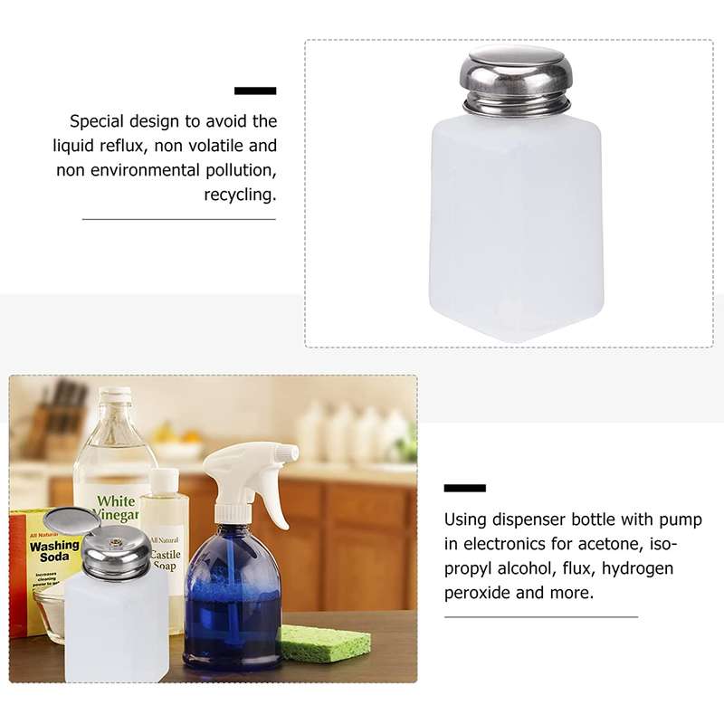 200ml Push Down Alcohol and Liquid Container Bottle(White)