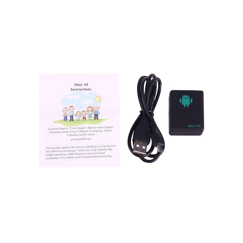 TRACKER Mini A8 Real Time 4 Bands Global Locator GSM/GPRS Tracker Tracking Device for Personal(Black