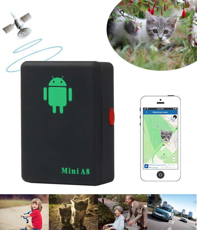 TRACKER Mini A8 Real Time 4 Bands Global Locator GSM/GPRS Tracker Tracking Device for Personal(Black