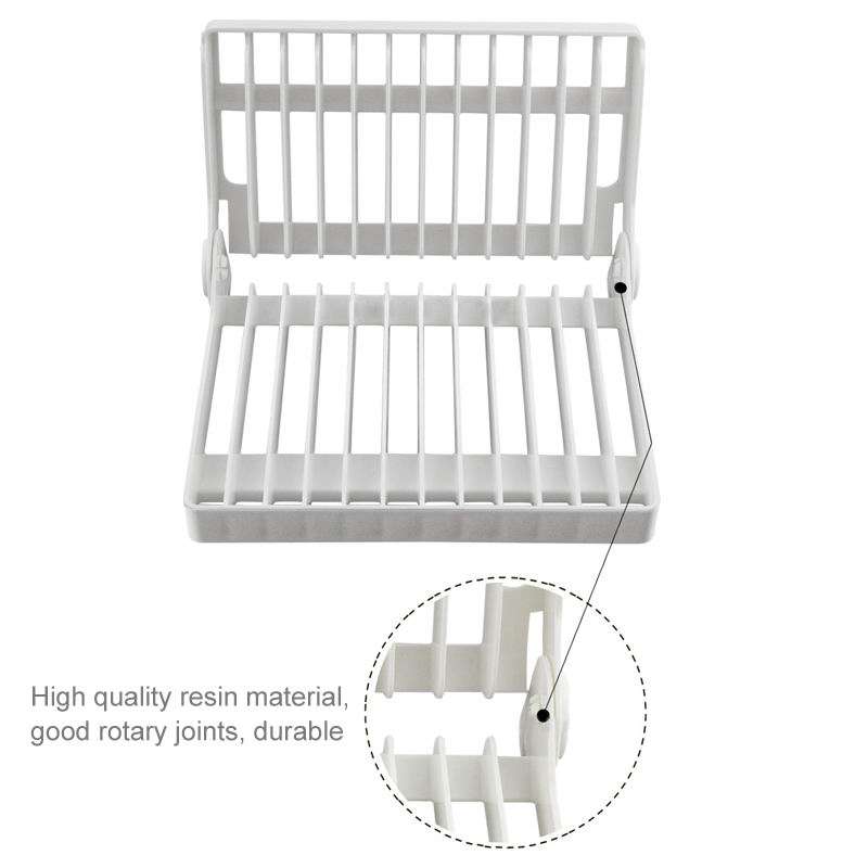 Foldable Dish Drip Rack Plate Holder(White)