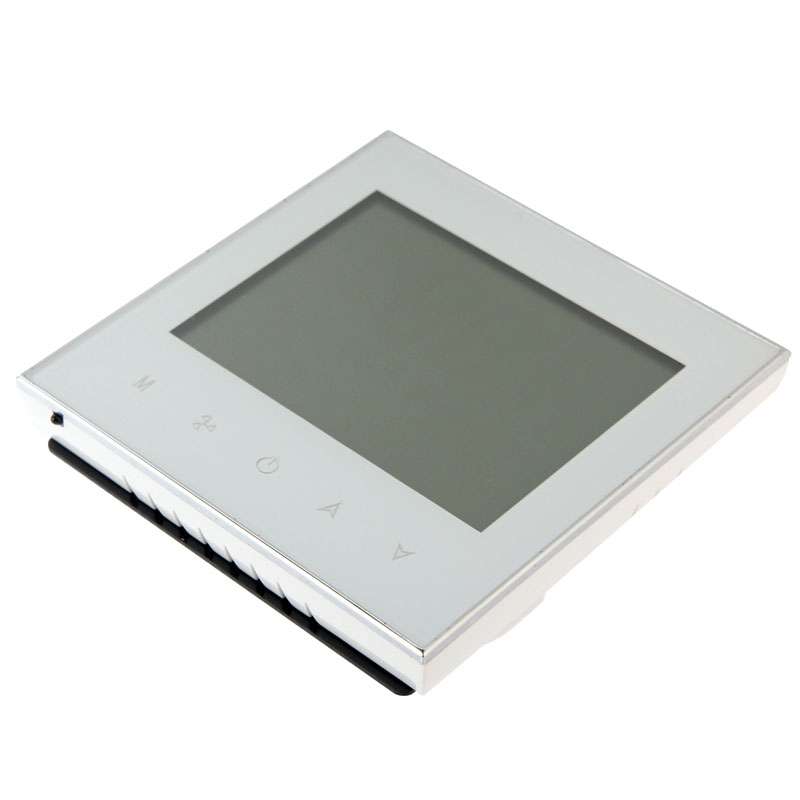 LCD Display Air Conditioning 2-Pipe Programmable Room Thermostat for Fan Coil Unit(White)