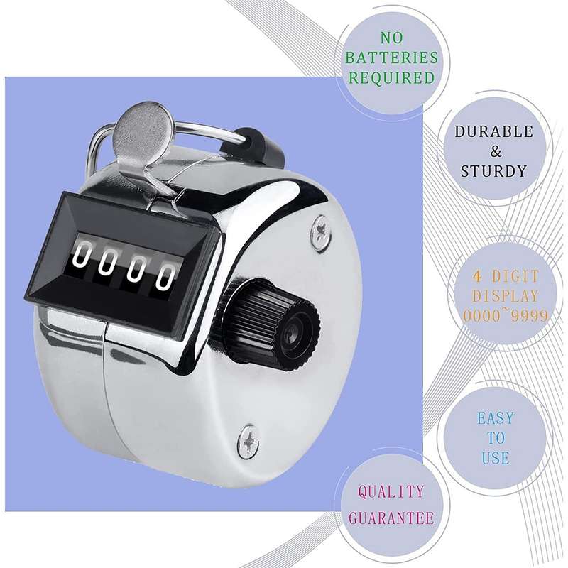 Retro Style 0.8 inch 4-digit Screen Mechanical Manual Metal Counter