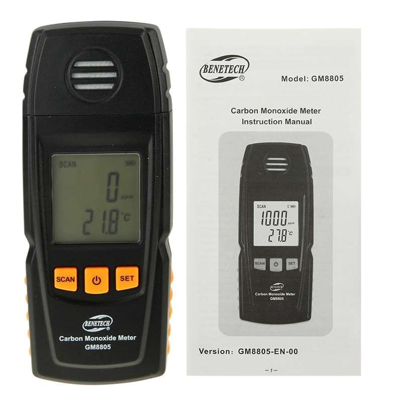 BENETECH GM8805 LCD Display Handheld Carbon Monoxide CO Monitor Detector Meter Tester, Measure Range