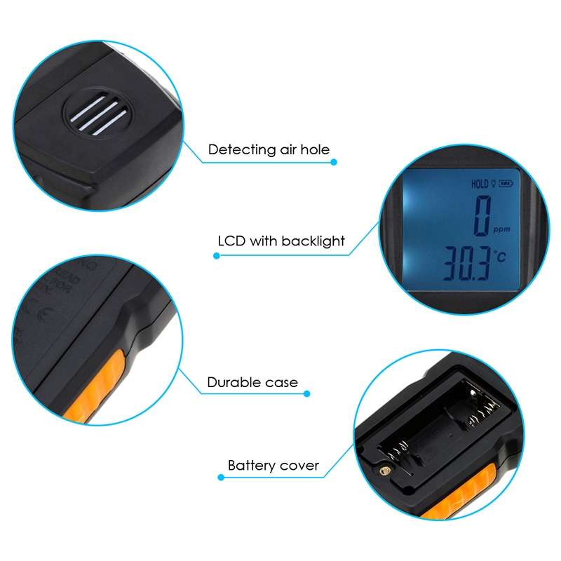 BENETECH GM8805 LCD Display Handheld Carbon Monoxide CO Monitor Detector Meter Tester, Measure Range