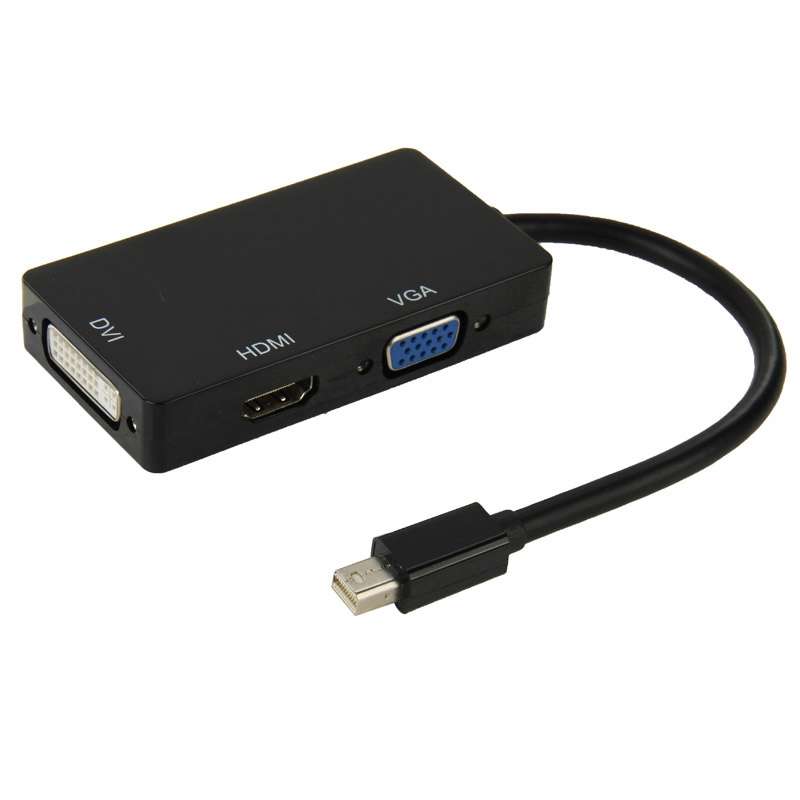 Mini DisplayPort Male to HDMI + VGA + DVI Female Adapter Converter Cable for Mac Book Pro Air, Cable