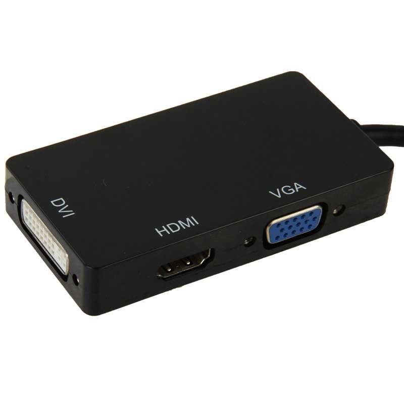 Mini DisplayPort Male to HDMI + VGA + DVI Female Adapter Converter Cable for Mac Book Pro Air, Cable