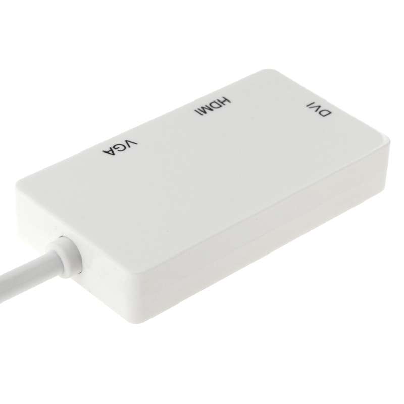 Mini DisplayPort Male to HDMI + VGA + DVI Female Adapter Converter Cable for Mac Book Pro Air, Cable
