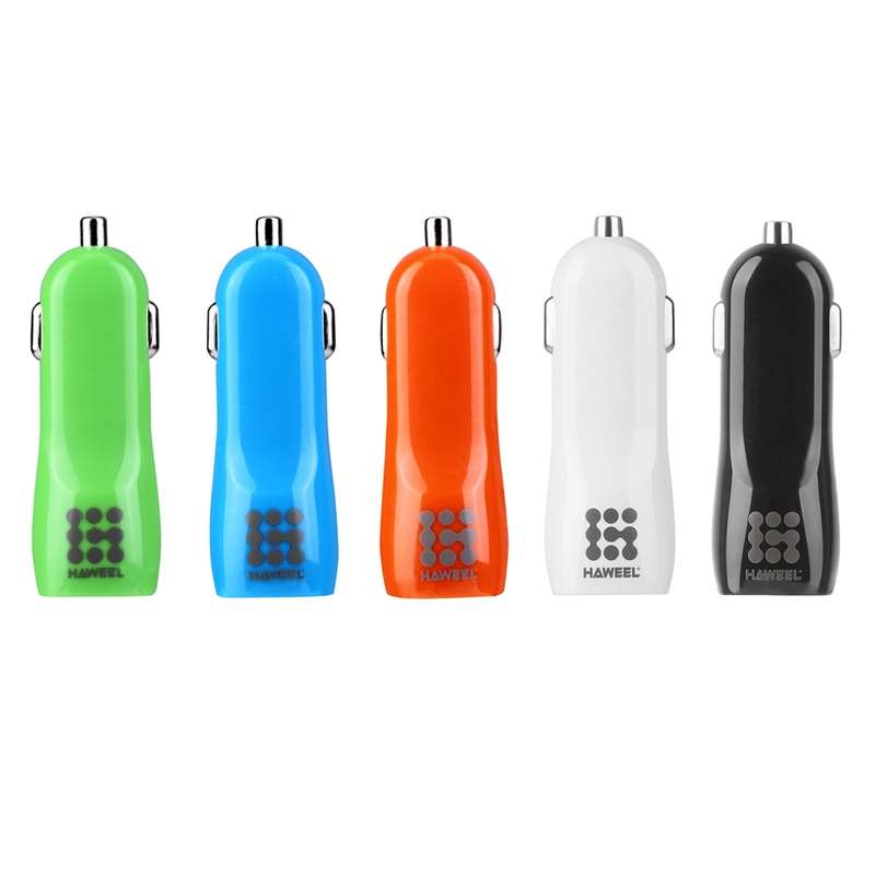 [HK Warehouse] HAWEEL High Quality 2.1A + 1A Dual USB Ports Car Charger(Black)