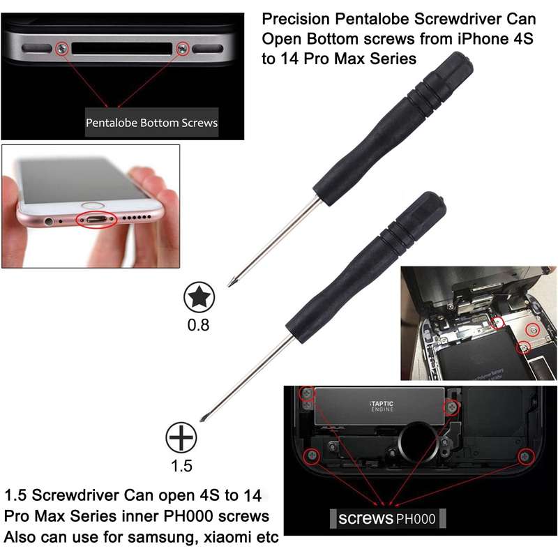 10 in 1 Repair Kits (4 x Screwdriver + 2 x Teardown Rods + 1 x Chuck + 2 x Triangle on Thick Slices