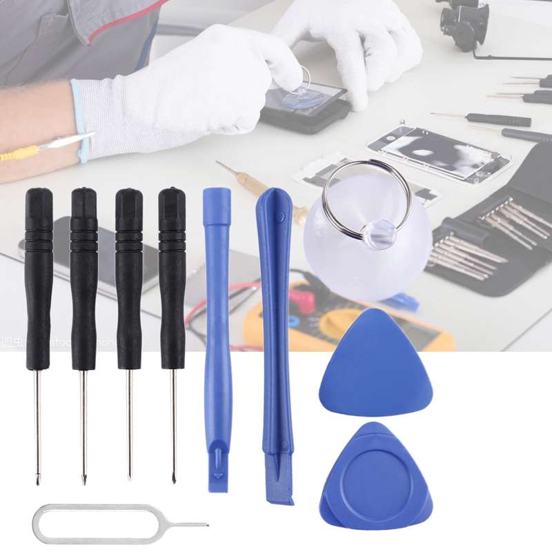 10 in 1 Repair Kits (4 x Screwdriver + 2 x Teardown Rods + 1 x Chuck + 2 x Triangle on Thick Slices