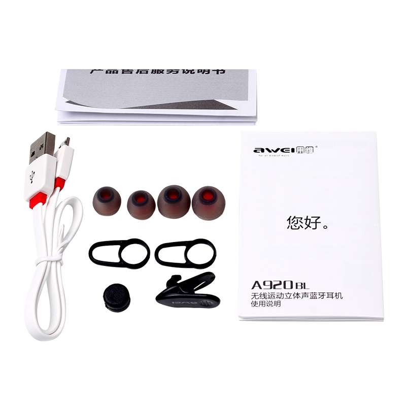 awei A920BL Wireless Bluetooth Sports Stereo Earphones(Black)