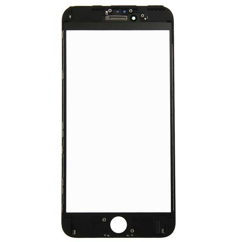 Front Screen Outer Glass Lens with Front LCD Screen Bezel Frame for iPhone 6 Plus(Black)