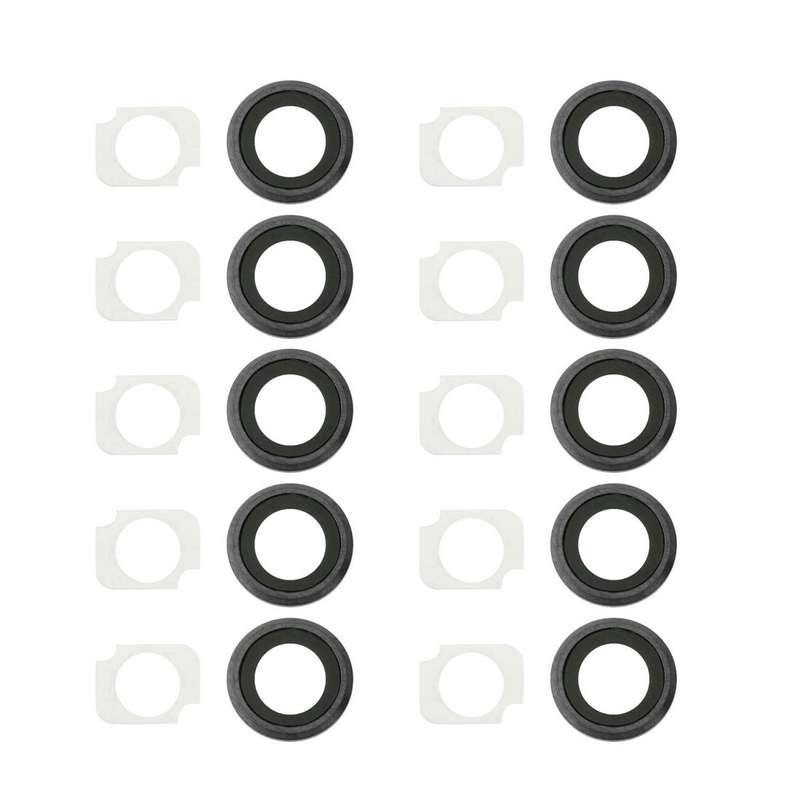 10 Pairs / Set Rear Camera Lens Ring + Flashlight Bracker for iPhone 6 Plus & 6s Plus(Silver)