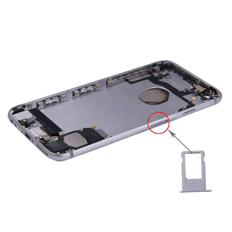 Battery Back Cover Assembly with Card Tray for iPhone 6s(Silver)