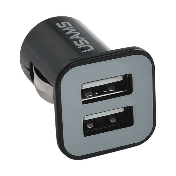 USAMS High Performance 2.1A + 1A Dual USB Port Car Charger for iPad Air 2 & Air & 4, iPhone 6 & 6 Pl