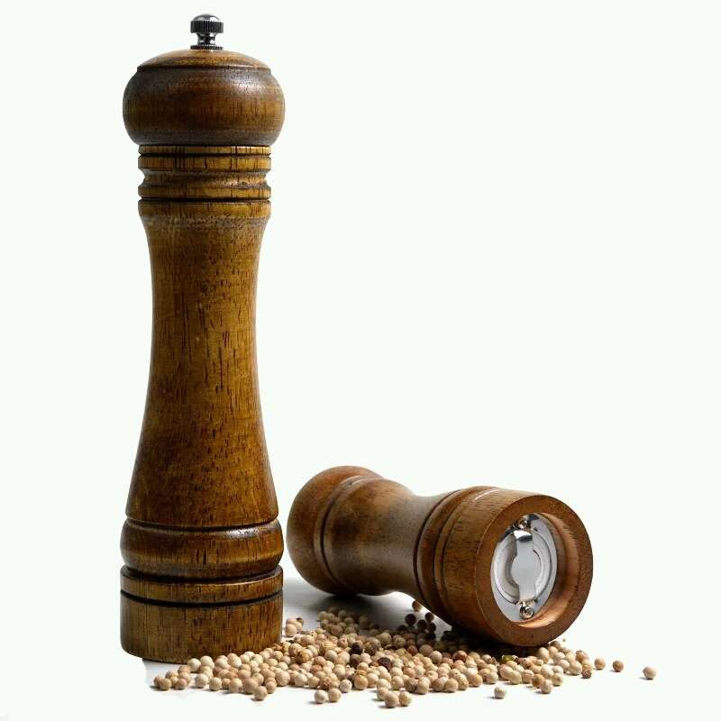 10 inch Length Classical Wooden Pepper Spice Salt Mill Grinder Muller