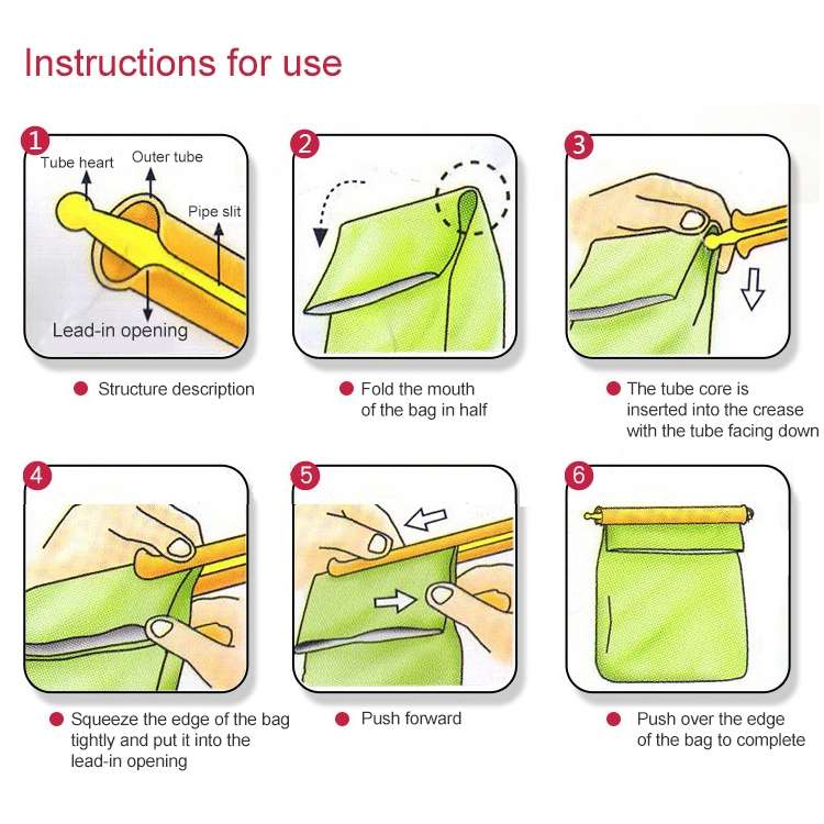 3 x Revolutionary Big Size Plastic Slide & Store Bag Sealer Keeping Fresh Bag Sealing Bar Rod Stick