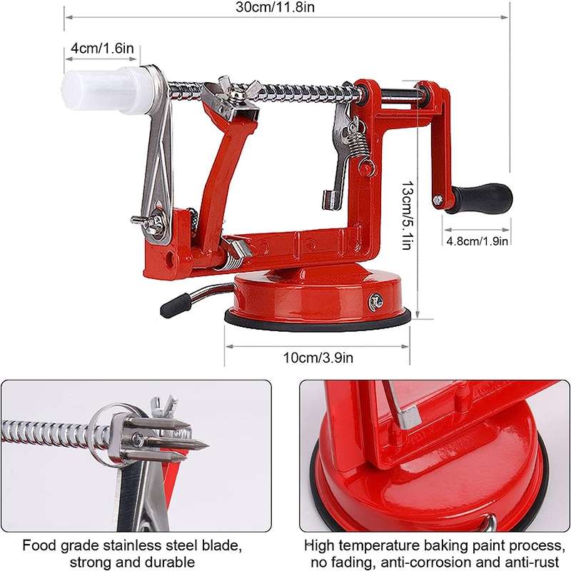 3 in 1 Multi-functional Fruit Peeling Slicing Stoning Peeler Machine(Red)