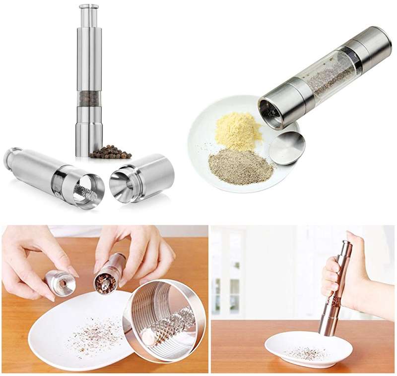 304 Stainless Steel Salt and Pepper Grinder / Mill(Silver)