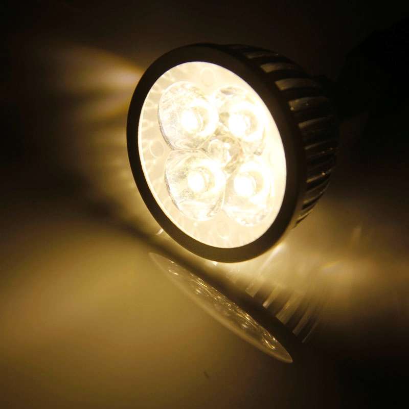 MR16 4W LED Spotlight Lamp Bulb, 4 LED, Energy Saving, Warm White Light, AC / DC 12V