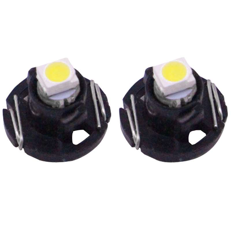 2 PCS T4.2 White Light 0.1W 5LM 1 LED SMD 3528 LED Instrument Light Bulb Dashboard Light for Vehicle