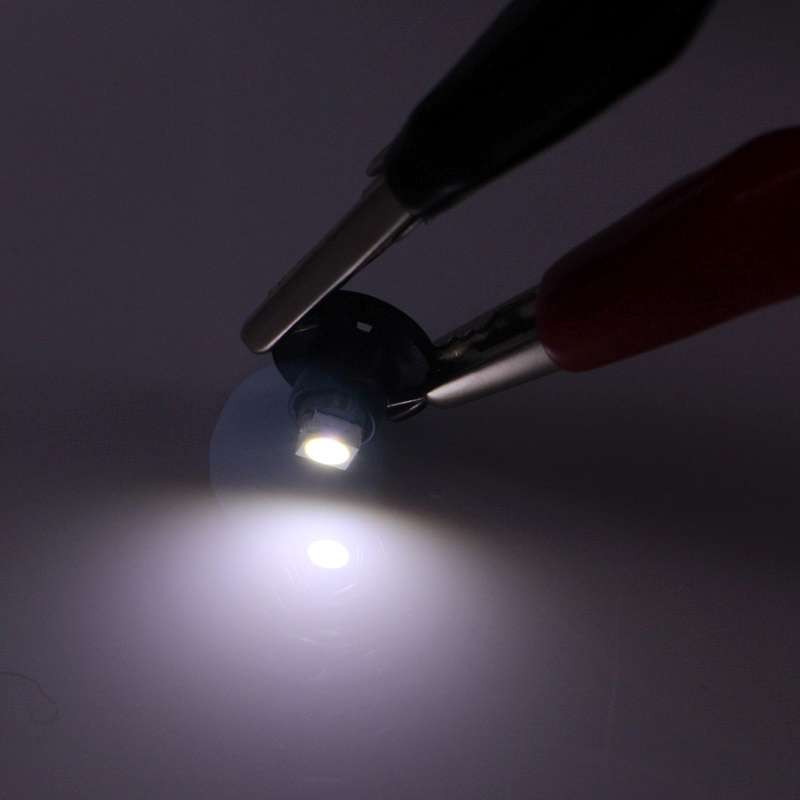 2 PCS T4.2 White Light 0.1W 5LM 1 LED SMD 3528 LED Instrument Light Bulb Dashboard Light for Vehicle
