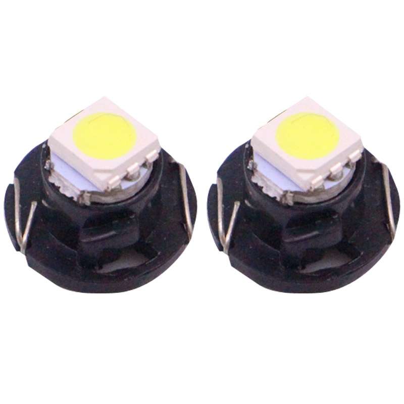 2 PCS T4.7 White Light 0.2W 12LM 1 LED SMD 5050 LED Instrument Light Bulb Dashboard Light for Vehicl