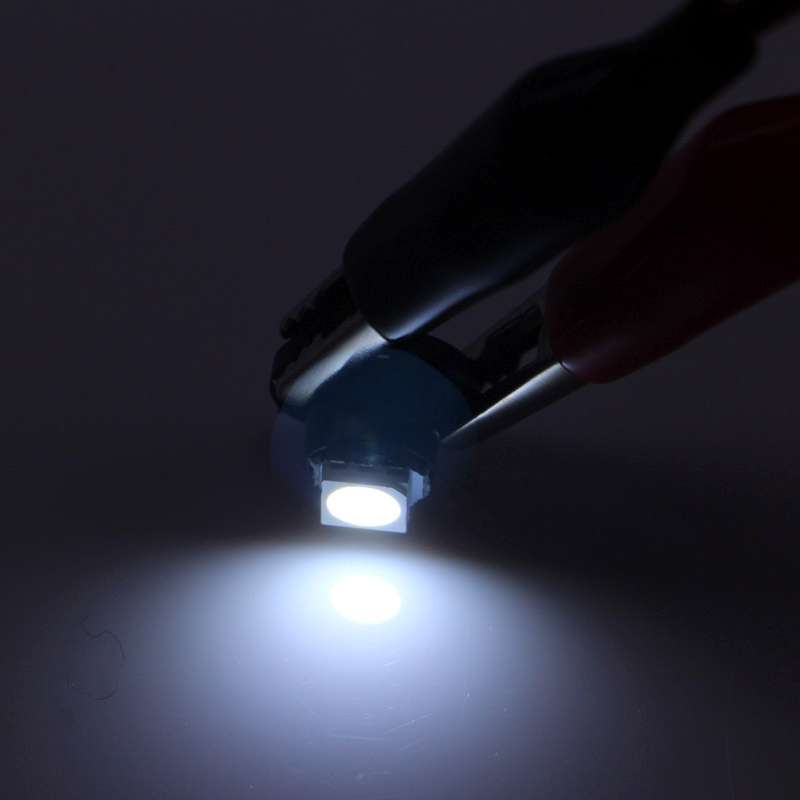 2 PCS T4.7 White Light 0.2W 12LM 1 LED SMD 5050 LED Instrument Light Bulb Dashboard Light for Vehicl