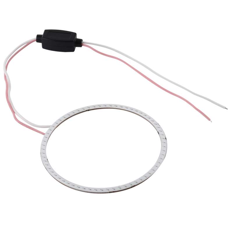 90mm 5W 180LM Angel Eyes Circles Car Headlight COB LED Lights for Vehicles, DC 12-24V(Pink Light)