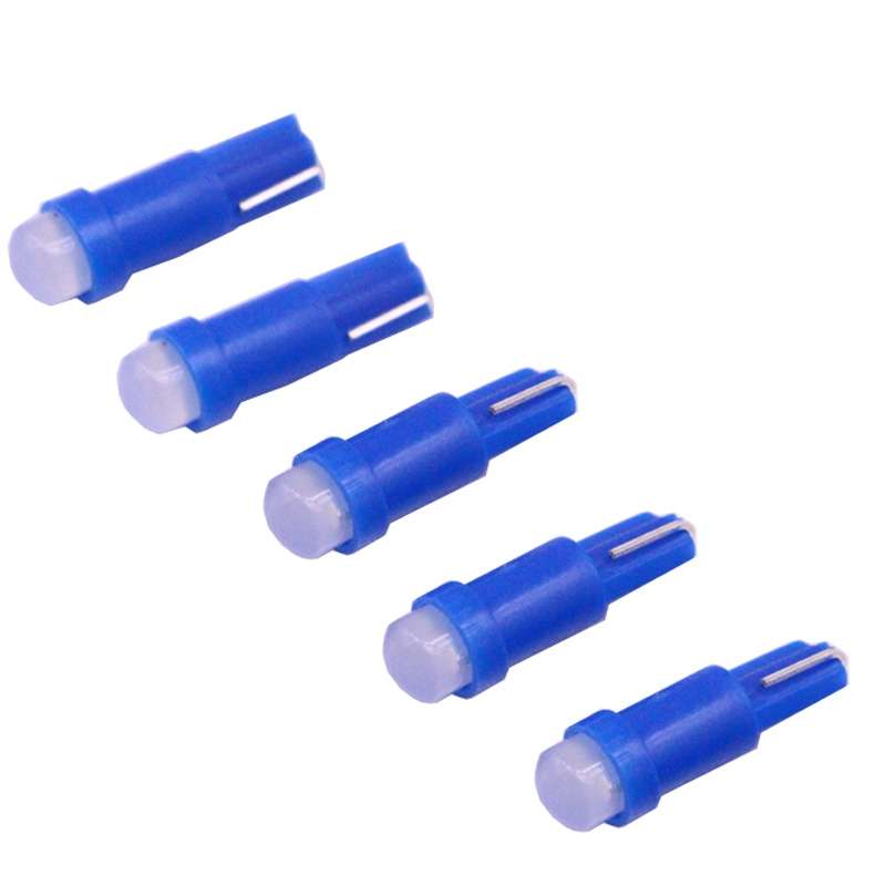 5 PCS T5 0.5W 20LM Blue Light 1 LED COB LED Instrument Light Bulb Dashboard Light for Vehicles, DC 1