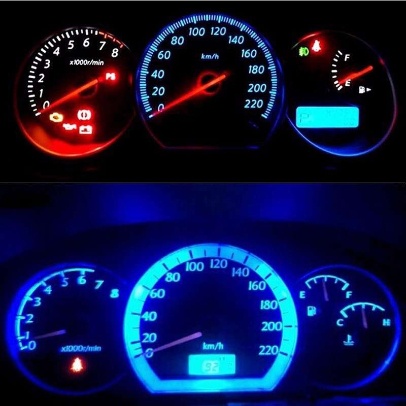 5 PCS T5 0.5W 20LM Blue Light 1 LED COB LED Instrument Light Bulb Dashboard Light for Vehicles, DC 1