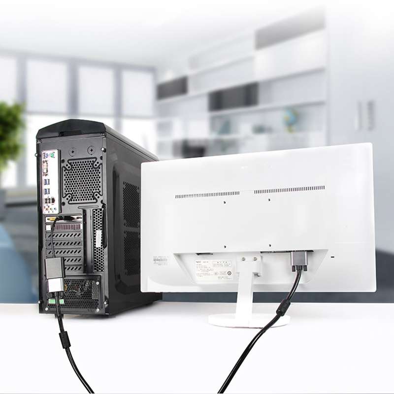 Display Port Male to Display Port Female Cable, Length: 18cm