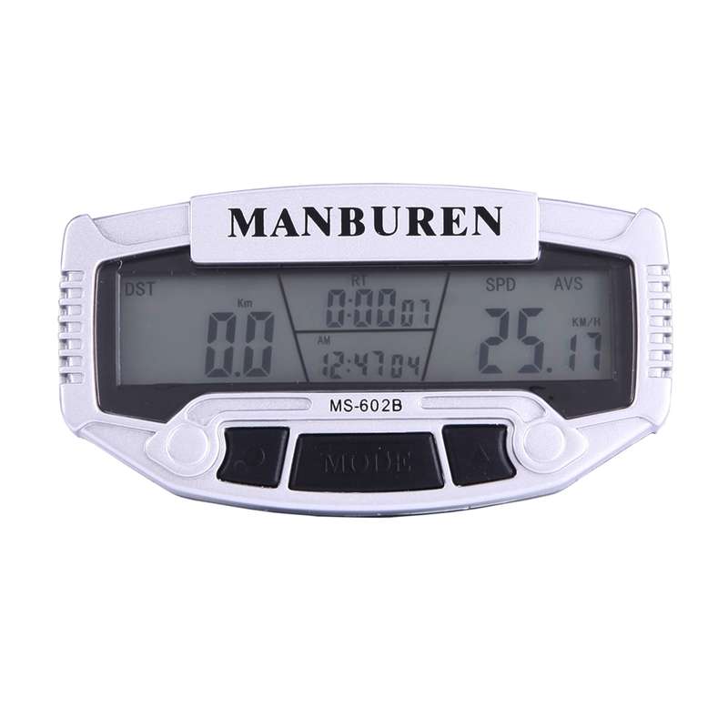 Multifunction LCD Display Cycle Computer Odometer Speedometer (MS-602B)(Silver)