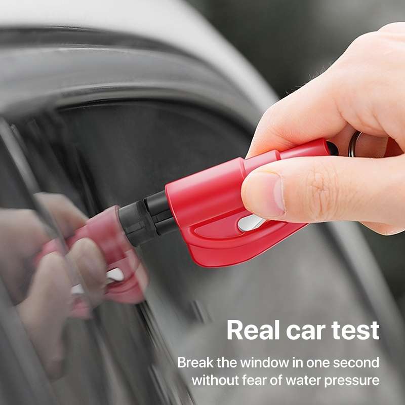 2 in 1 Car Emergency Hammer / Key Chain / Knife Broken Glass Portable Tool(Black)