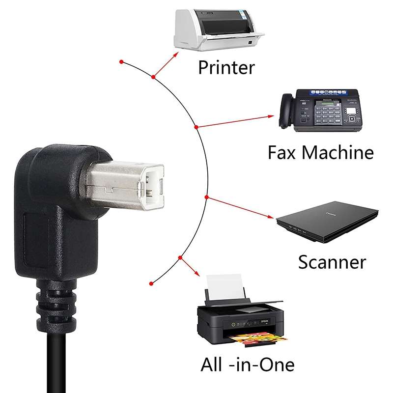 USB 2.0 Type-B Male to Female Printer / Scanner Extension Cable for HP, Dell, Epson, Length: 50cm(Bl