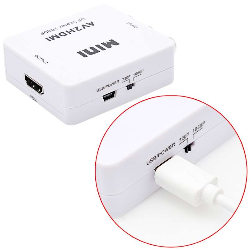 Mini CVBS/L+R Audio to HDMI Converter Adapter