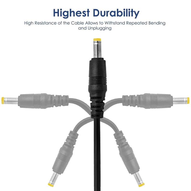 USB to 2.5mm DC Charging Cable, Length: 65cm(Black)